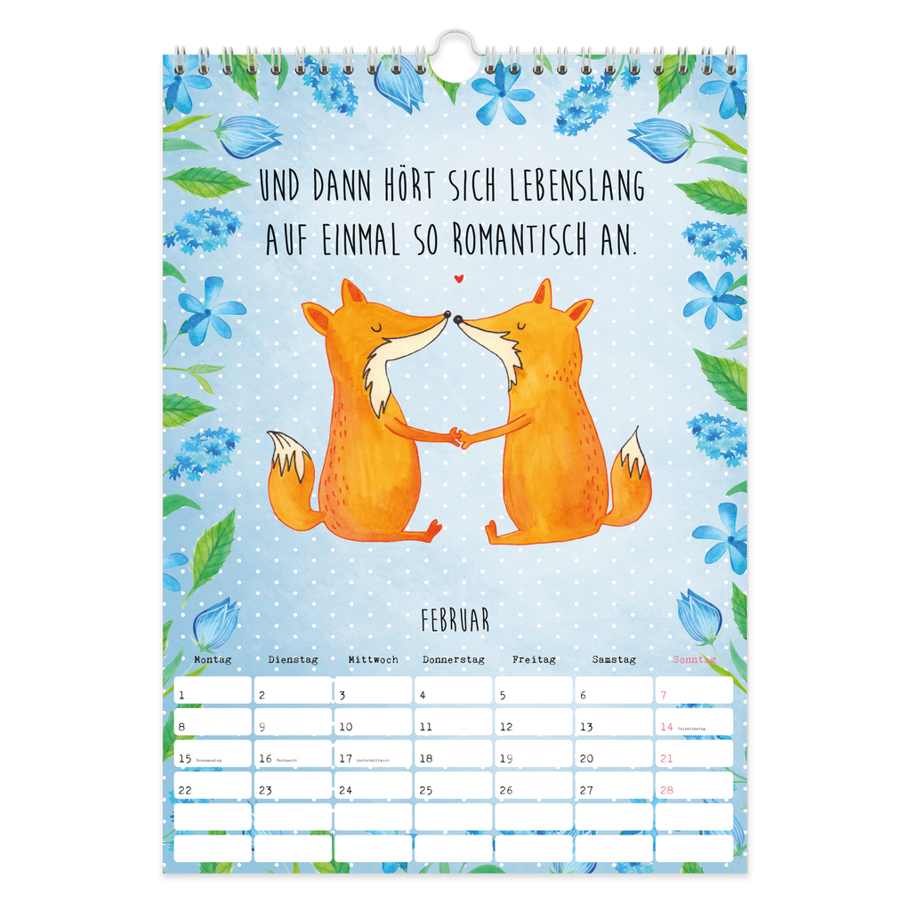 A4 Wandkalender 2025 Fuchs Collection Kalender, Jahreskalender, Terminplaner, Kalender mit Feiertagen, Küchenkalender, Fuchs