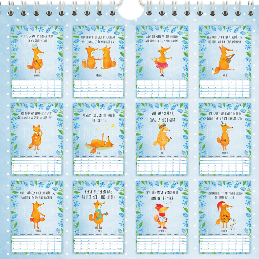 A4 Wandkalender 2025 Fuchs Collection Kalender, Jahreskalender, Terminplaner, Kalender mit Feiertagen, Küchenkalender, Fuchs