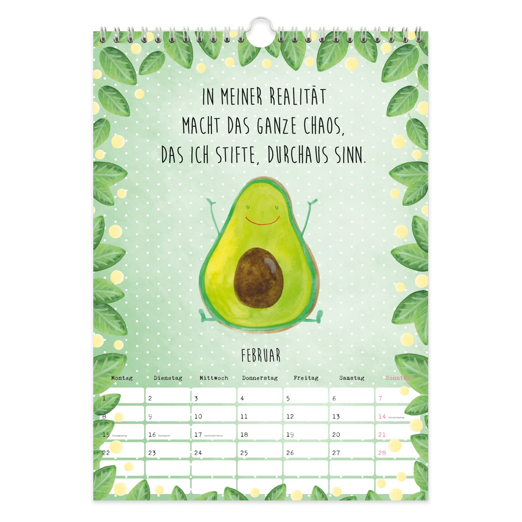 A4 Wandkalender 2025 Avocado Collection Kalender, Jahreskalender, Terminplaner, Kalender mit Feiertagen, Küchenkalender, Avocado, Veggie, Vegan, Gesund