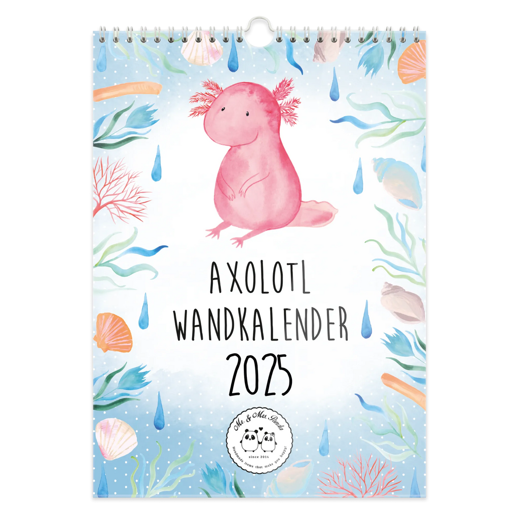 A4 Wandkalender 2025 Axolotl Collection Kalender, Jahreskalender, Terminplaner, Kalender mit Feiertagen, Küchenkalender, Axolotl, Molch