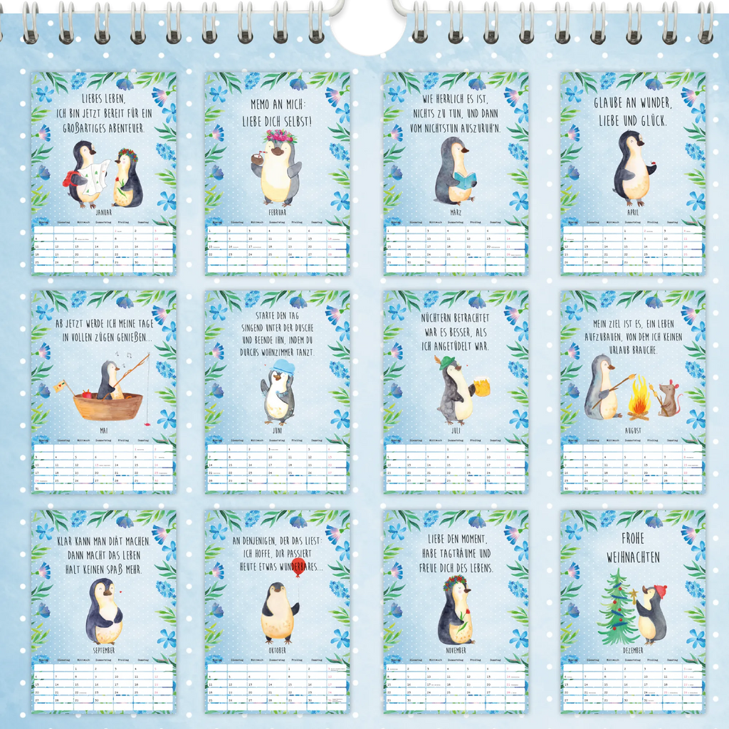 A4 Wandkalender 2025 Pinguin Collection Kalender, Jahreskalender, Terminplaner, Kalender mit Feiertagen, Küchenkalender, Pinguin