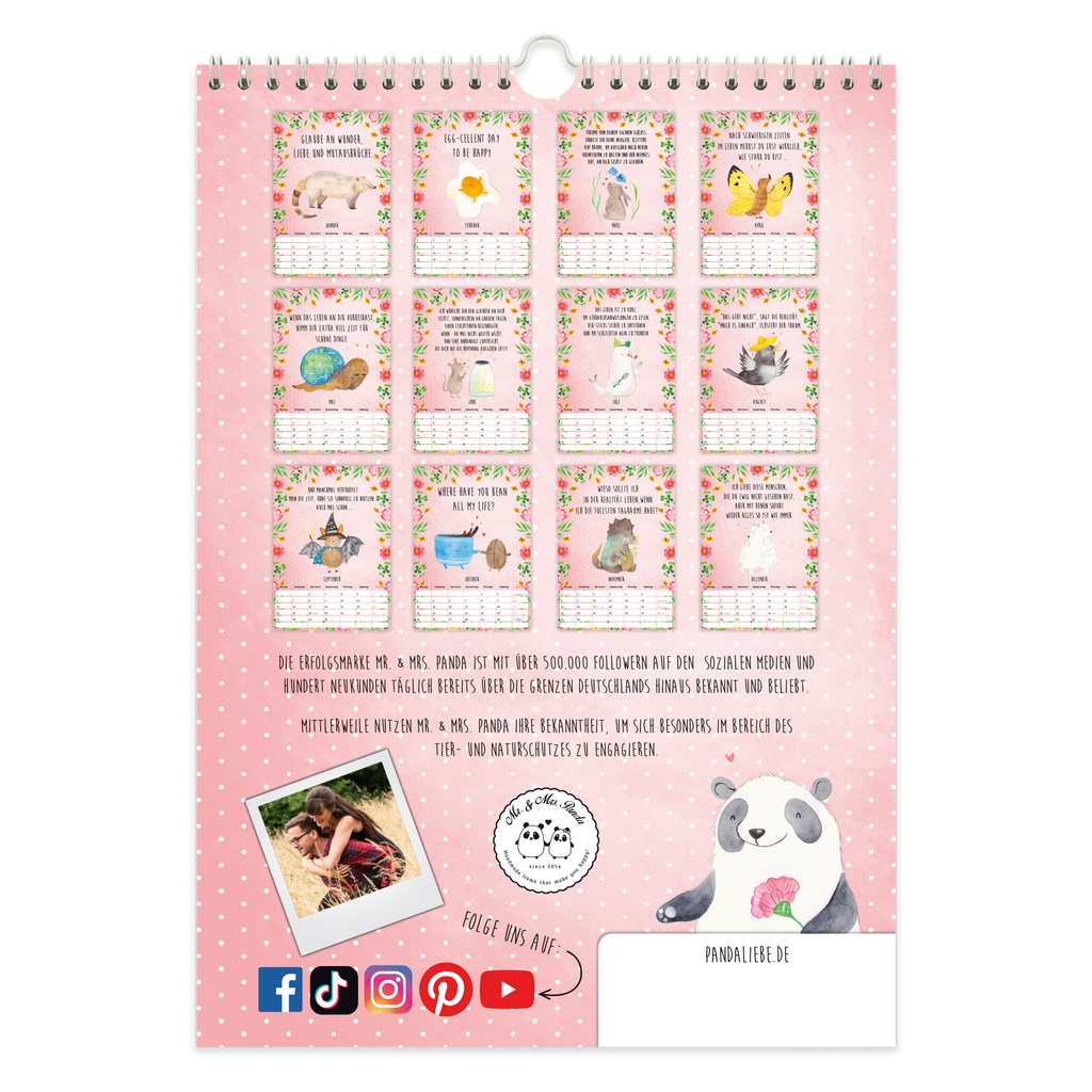 A4 Wandkalender 2025 Small World Collection Kalender, Jahreskalender, Terminplaner, Kalender mit Feiertagen, Küchenkalender, Tiermotive, Gute Laune, lustige Sprüche, Tiere