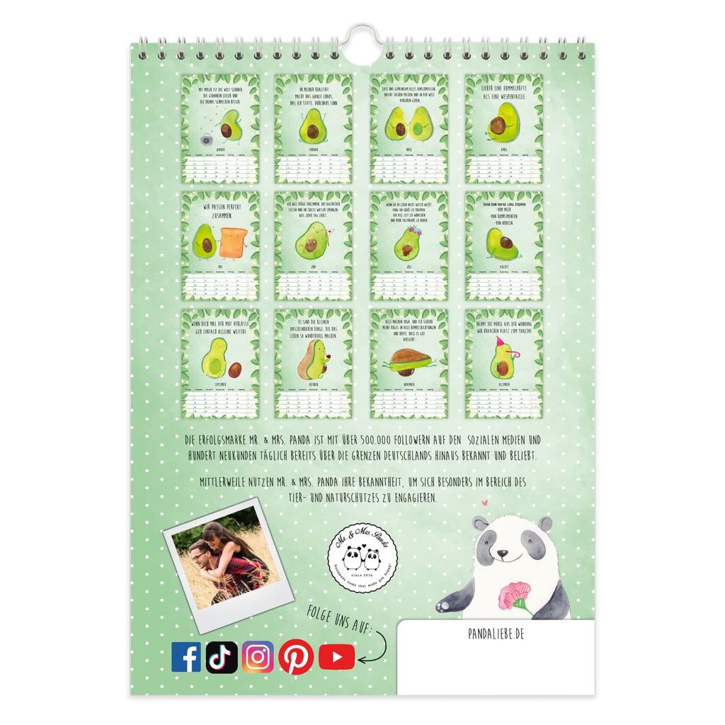 A3 Wandkalender 2025 Avocado Collection Wandkalender, Kalender, Jahreskalender, Terminplaner, Wand, Jahresplaner, Avocado, Veggie, Vegan, Gesund