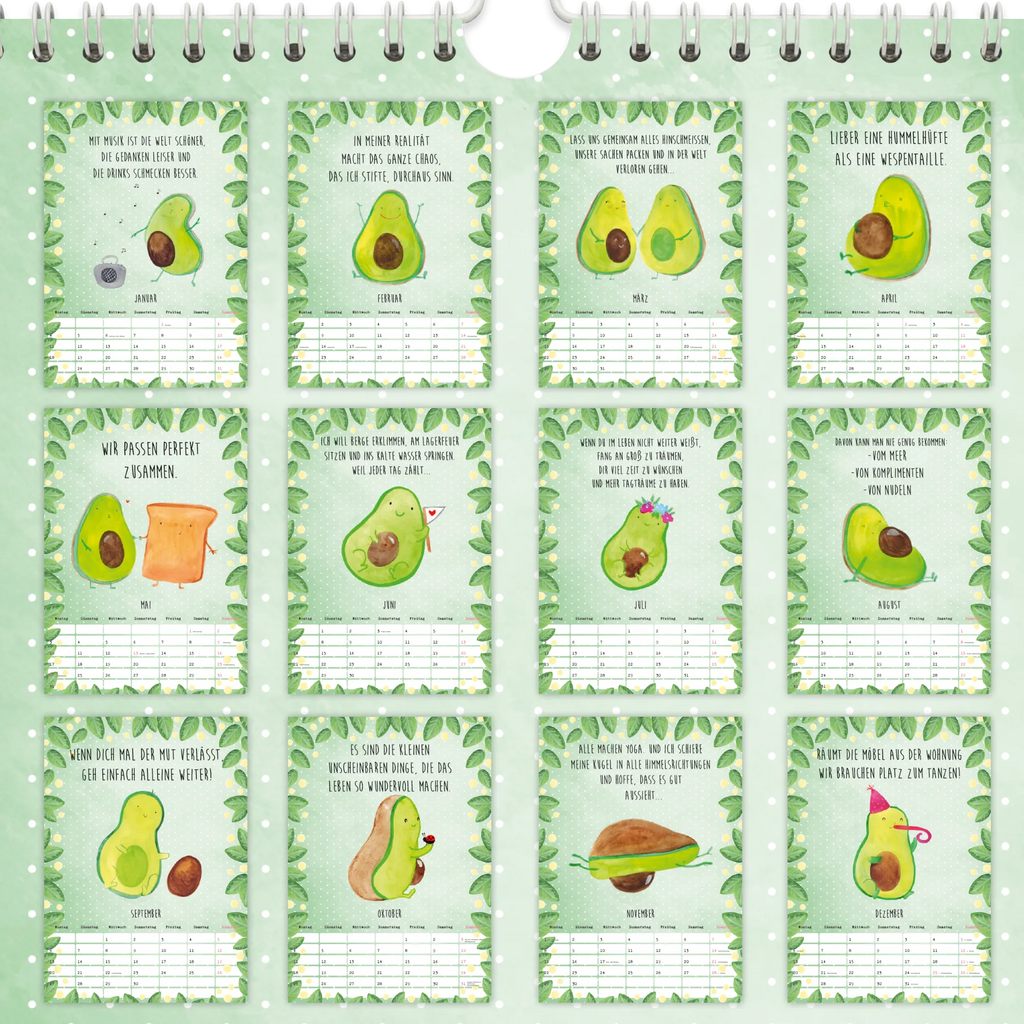 A3 Wandkalender 2025 Avocado Collection Wandkalender, Kalender, Jahreskalender, Terminplaner, Wand, Jahresplaner, Avocado, Veggie, Vegan, Gesund