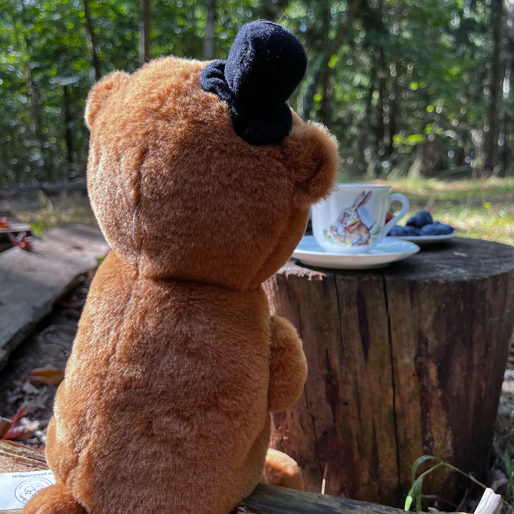 Kuscheltier Bär mit Hut und Fliege Kuscheltier, Stofftier, Plüsch, Plüschtier, Teddy, Spielzeug, Schmusetier, Bär, Teddybär, Hut, Fliege, Zylinder