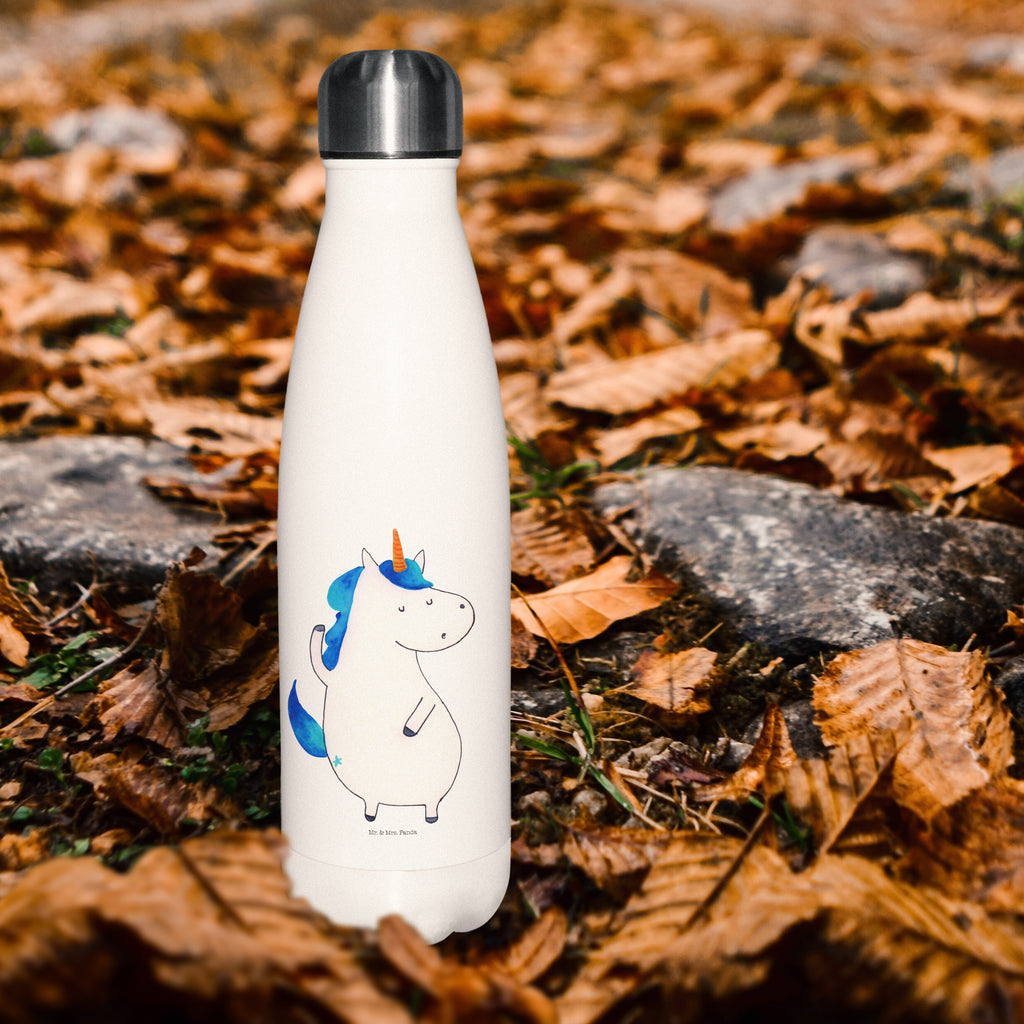 Thermosflasche Einhorn Mann Isolierflasche, Thermoflasche, Trinkflasche, Thermos, Edelstahl, Einhorn, Einhörner, Einhorn Deko, Pegasus, Unicorn, cool, Mann, Freundin, Familie, bester Freund, BFF, Party, hübsch, beste