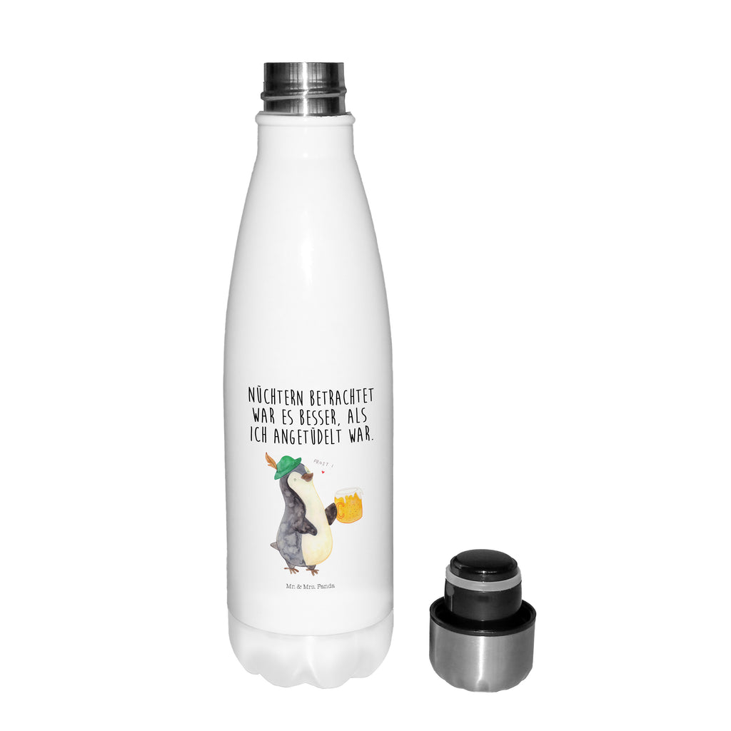 Thermosflasche Pinguin Bier Isolierflasche, Thermoflasche, Trinkflasche, Thermos, Edelstahl, Pinguin, Pinguine, Bier, Oktoberfest