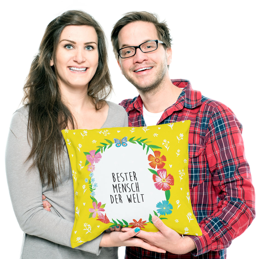 40x40 Kissen Design Frame Happy Girls Mensch Kissenhülle, Kopfkissen, Sofakissen, Dekokissen, Motivkissen, Geschenk