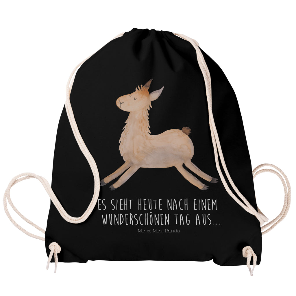 Sportbeutel Lama springend Sportbeutel, Turnbeutel, Beutel, Sporttasche, Tasche, Stoffbeutel, Sportbeutel Kinder, Lama, Alpaka, Lamas, Lieblingstag, Happy day, fröhlich, Glück, Freundin, Liebeskummer, Neustart, guten Morgen, Start, Prüfung, Abitur