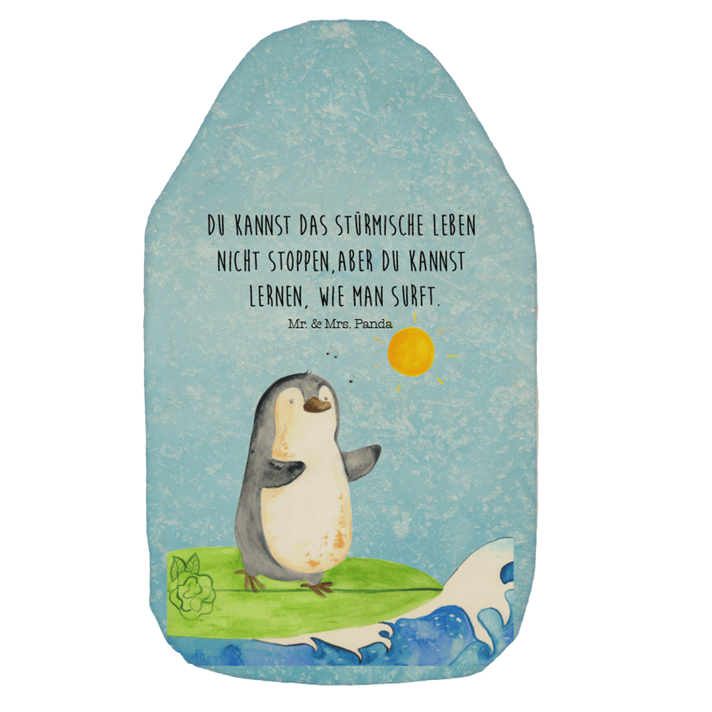 Wärmflasche Pinguin Surfer Wärmekissen, Kinderwärmflasche, Körnerkissen, Wärmflaschenbezug, Wärmflasche mit Bezug, Wärmflasche, Bettflasche, Kleine Wärmflasche, Pinguin, Pinguine, surfen, Surfer, Hawaii, Urlaub, Wellen, Wellen reiten, Portugal