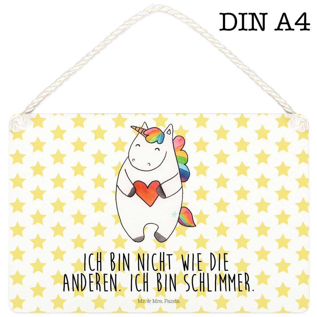 Dekoschild Einhorn Herz Einhorn, Herz, Einhörner, Unicorn, schlimm, böse, witzig, lustig, Freundin, anders, bunt Schild, Türschild, Holzschild, Wandschild, Wanddeko  Einhorn, Einhörner, Einhorn Deko, Pegasus, Unicorn