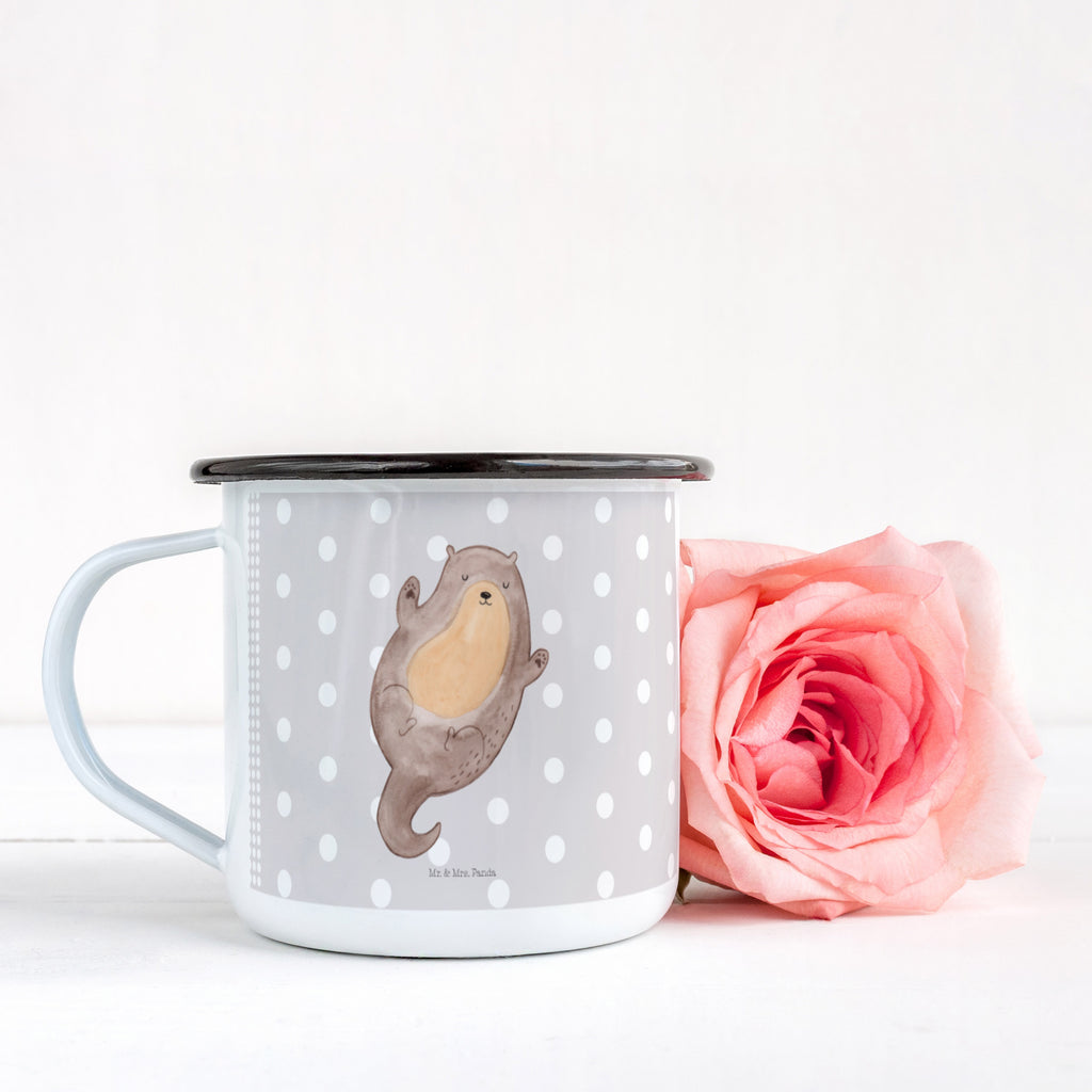 XL Emaille Tasse Otter Umarmen