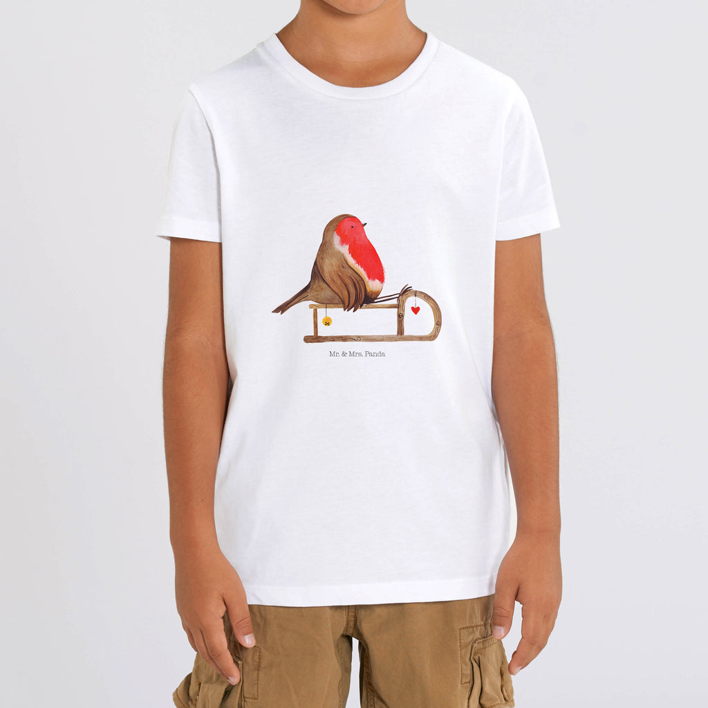 Kinder T-Shirt Rotkehlchen Schlitten