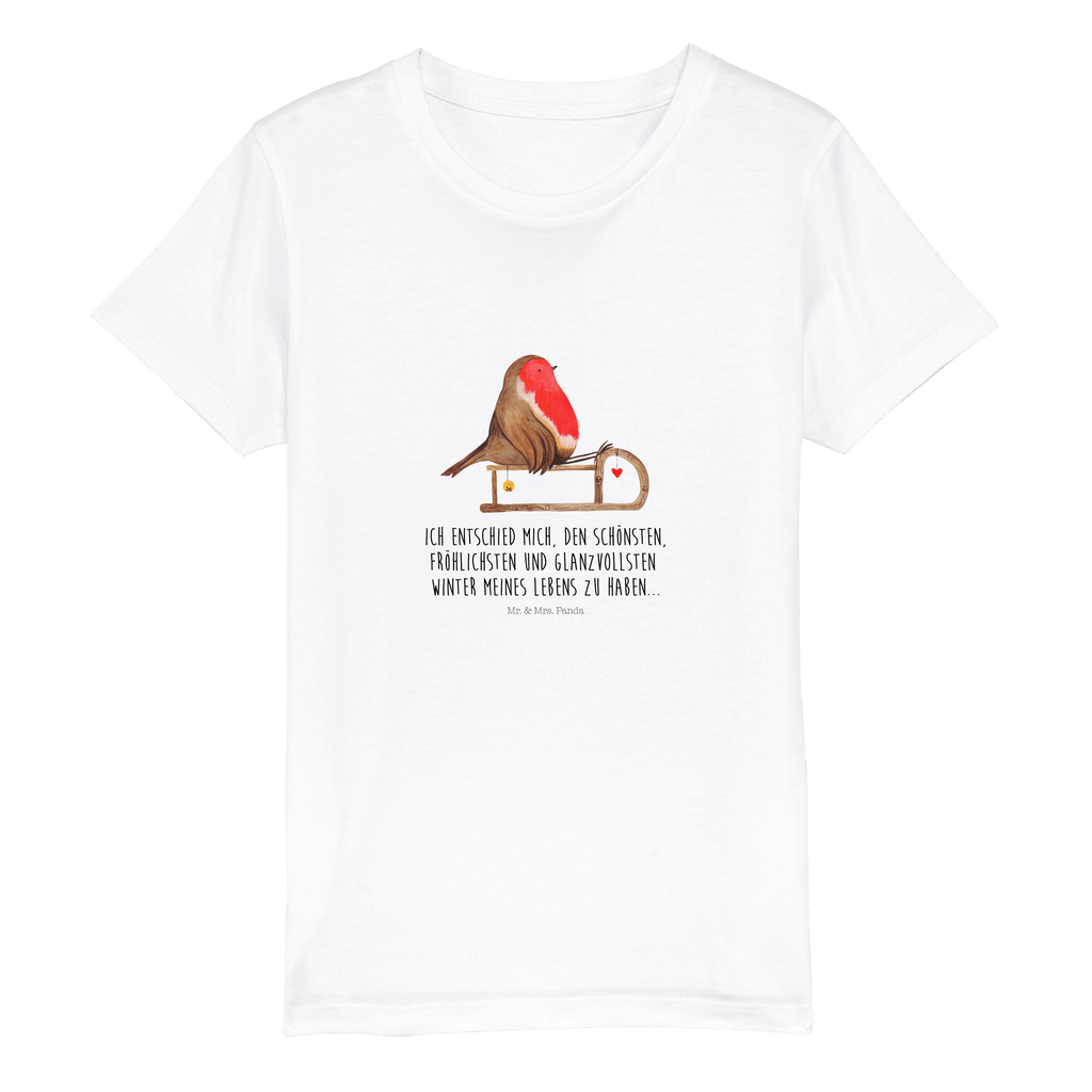 Kinder T-Shirt Rotkehlchen Schlitten