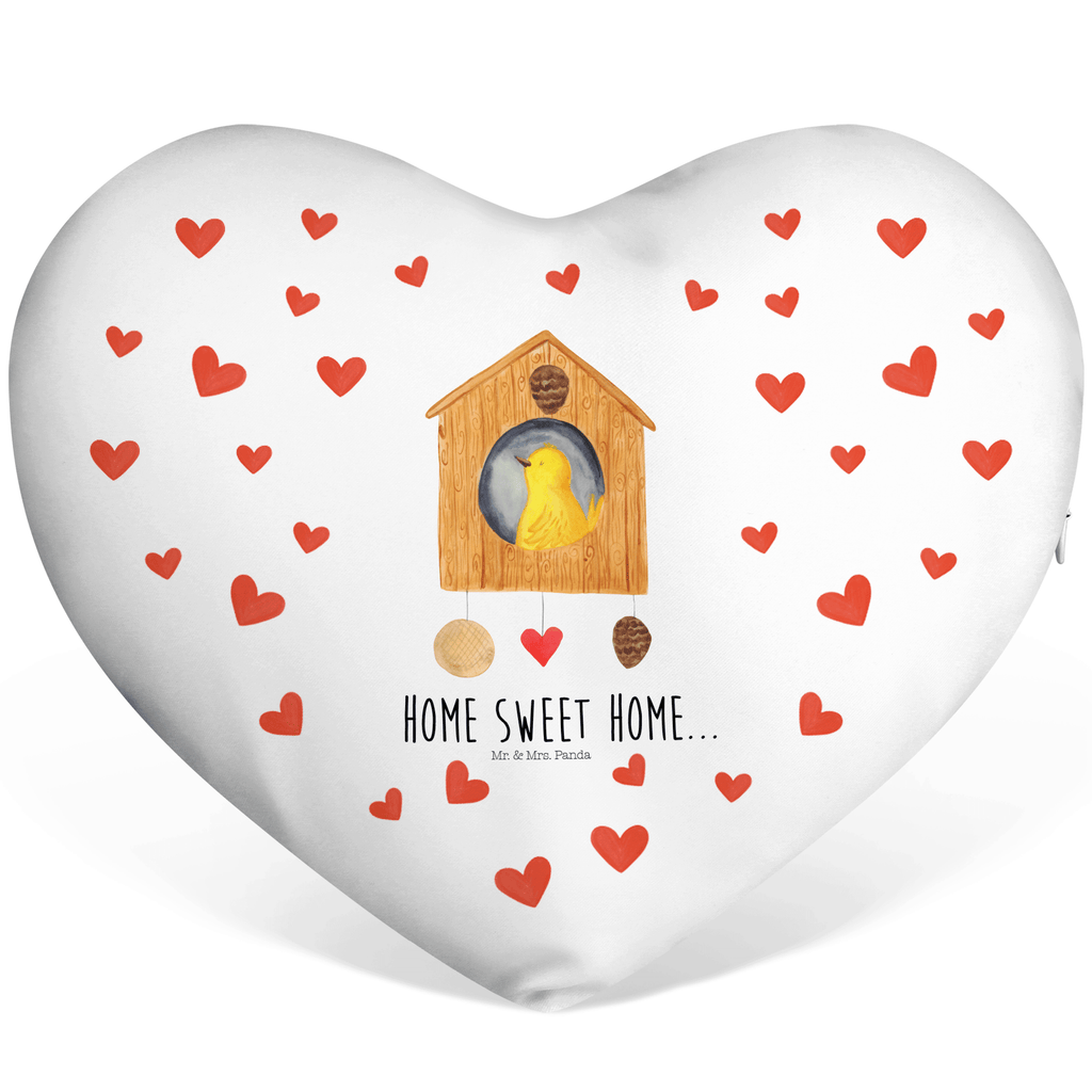 Herzkissen Vogelhaus sweet Home Kissen, Herzkissen, Herzform, Herz, Dekokissen, Tiermotive, Gute Laune, lustige Sprüche, Tiere, Vogelhaus, Vogel, Home sweet Home, Einzug, Umzug, Geschenk, Einzugsgeschenk, Hausbau, Haus