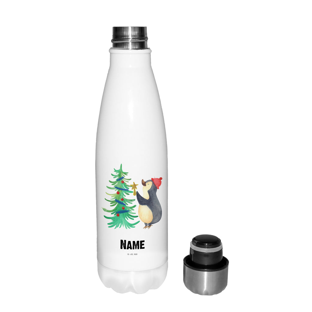 Personalisierte Thermosflasche Pinguin Weihnachtsbaum Personalisierte Isolierflasche, Personalisierte Thermoflasche, Personalisierte Trinkflasche, Trinkflasche Mit Namen, Wunschname, Bedrucken, Namensflasche, Winter, Weihnachten, Weihnachtsdeko, Nikolaus, Advent, Heiligabend, Wintermotiv, Pinguin