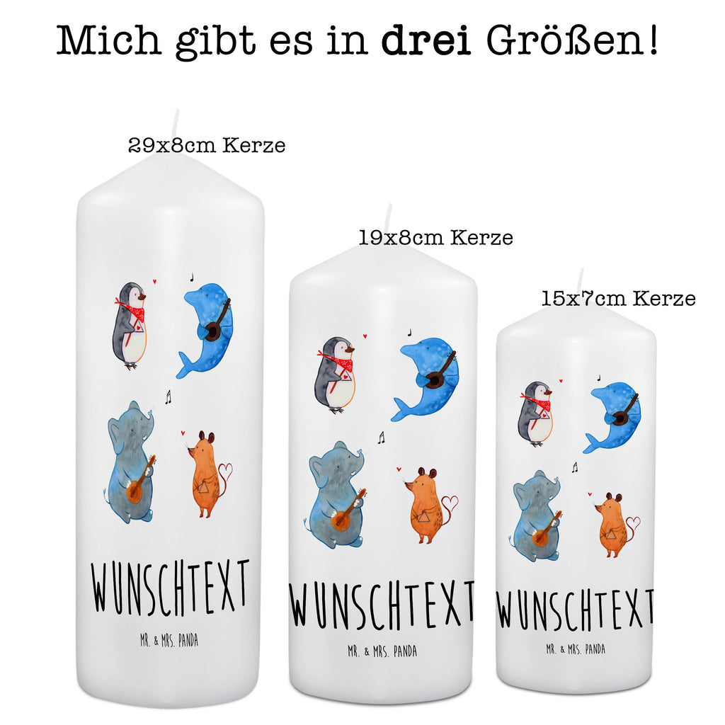 Personalisierte Kerze Big Band Kerze, Taufkerze, Kommunionskerze, Geburtstagskerze, Geschenk Kerze, Taufgeschenk Kerze, Kerze mit Druck, Besondere Kerze, Geschenkidee Kerze, Kerze für Kommunion, süße Tiermotive, gute Laune, lustige Sprüche, Tiere, Hund, Pinguin, Maus, Elefant, Delfin, Gitarre, Band, Triangel, Musikanten, Musik