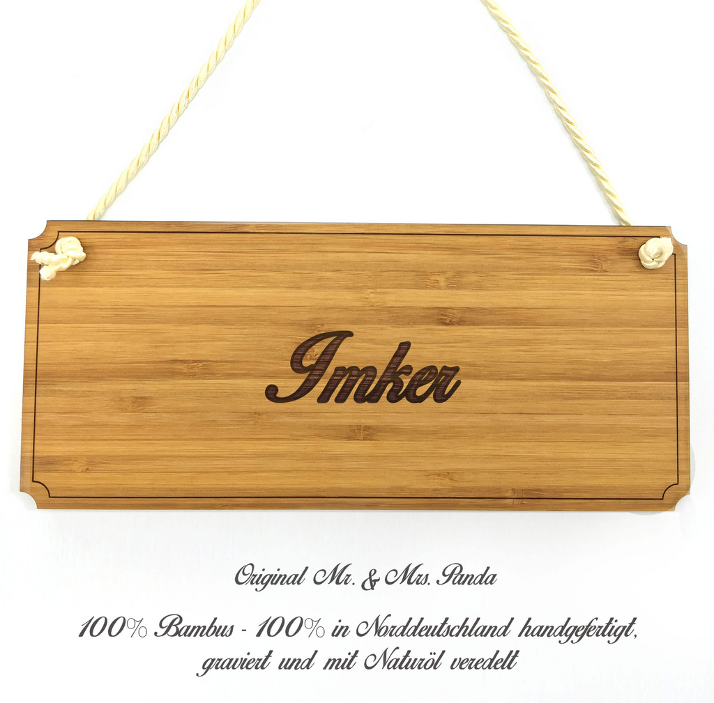 Türschild  "Imker" aus Bambus Landhaus, Shabby, graviert Dekoschild, Schild, Wanddeko, Werbeschild, Holzschild, Reklameschild, Türschild, Küchenschild, Wandschild, Holztafel, Motivschild, Spruchschild  